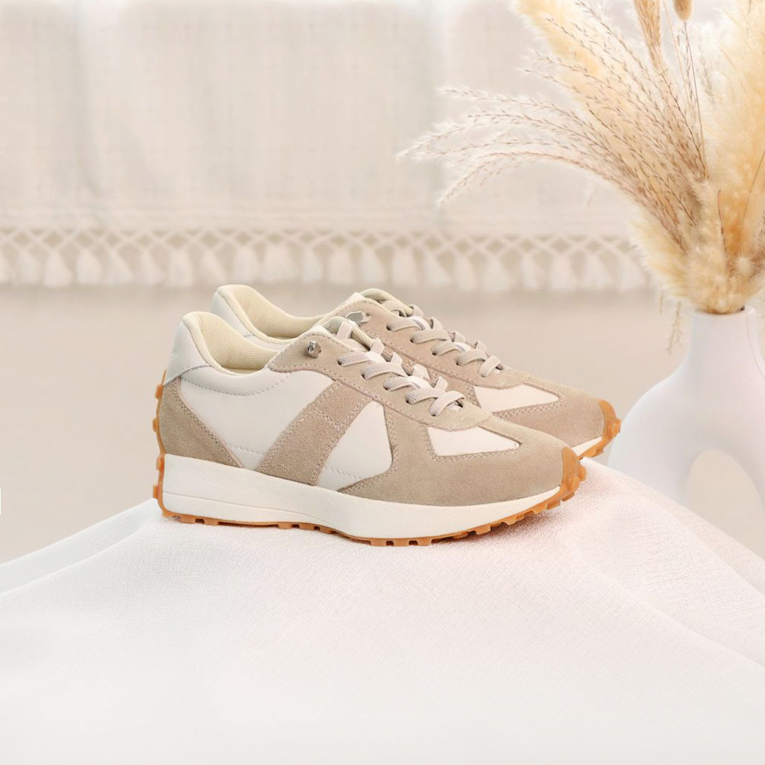 波妮・運動休閒鞋 奶茶棕(真皮女鞋/不磨腳/乳膠鞋墊)