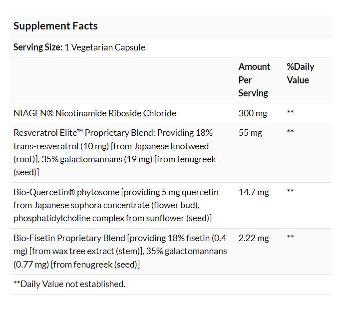[現貨] NAD+ 反式白藜蘆醇+漆黃素+槲皮素專利配方 Life Extension