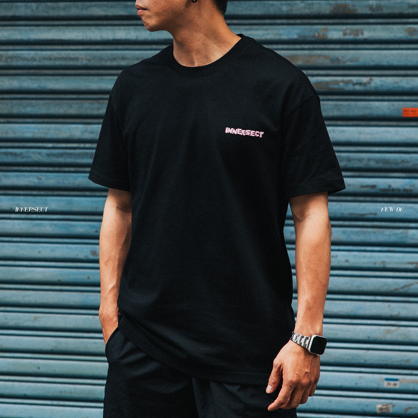 INNERSECT 可愛塗鴉字體 街頭印花短踢 INN24FWTTE306