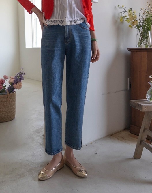 春夏新款/側開叉直筒貼腿褲 MANIFEST正韓🇰🇷