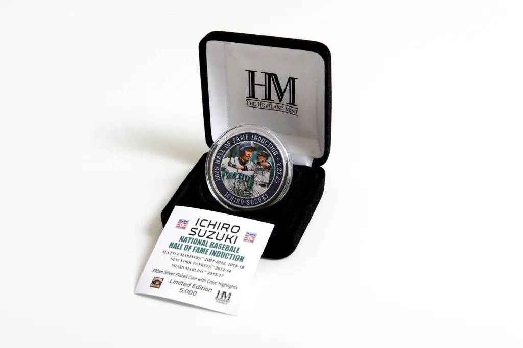 MLB銀幣 Ichiro Suzuki 西雅圖水手 鈴木一朗 名人堂 HOF Highland Mint 盒裝 限量5000枚 全新