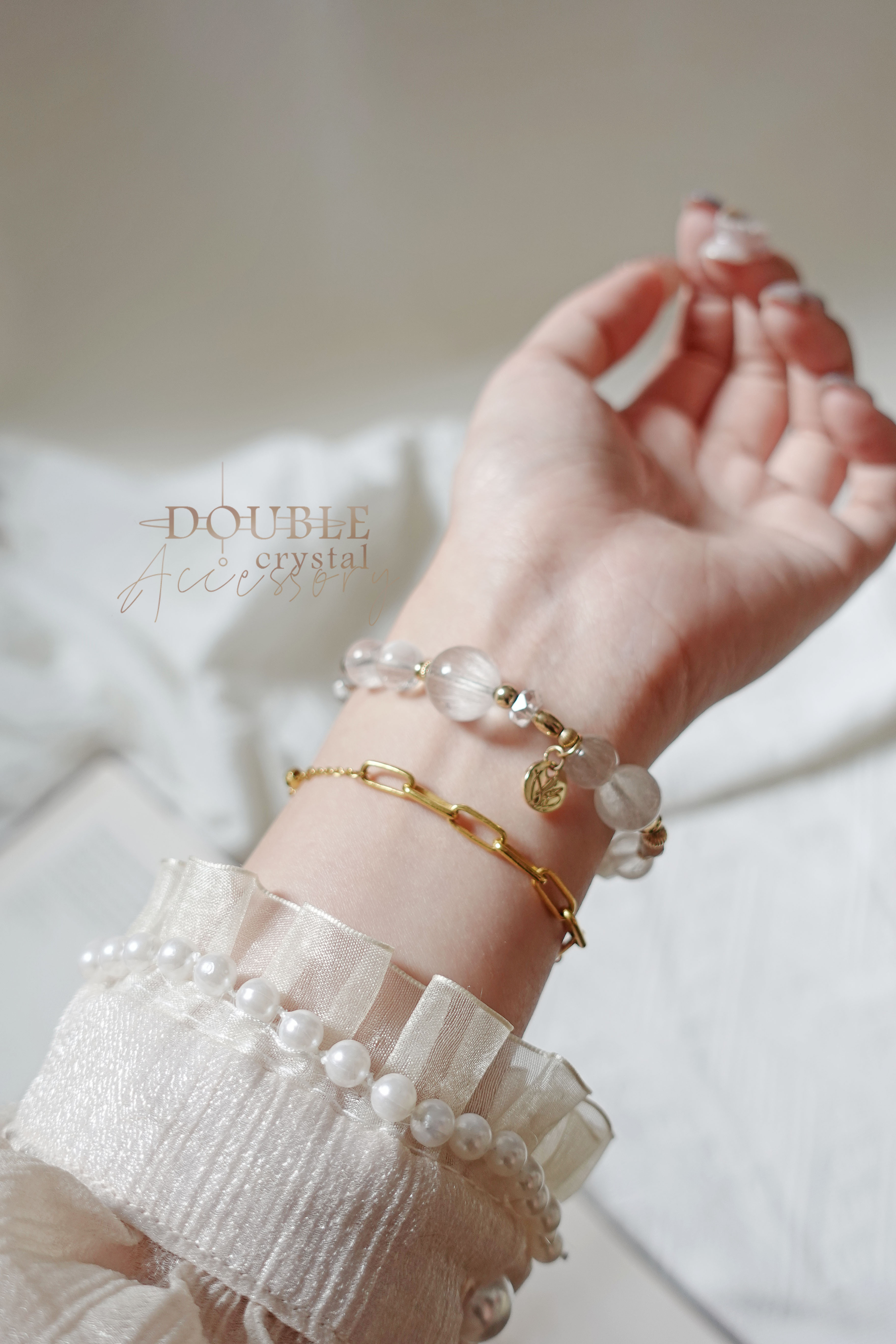 透明裡漂浮：婚紗白兔毛．銀月光方糖．白水晶