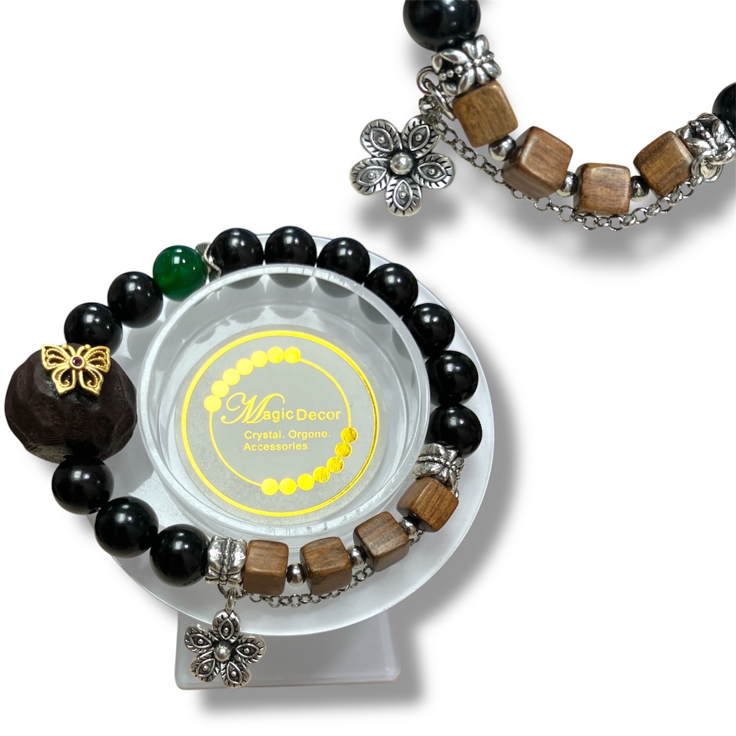 250703 - A13 黑檀木印尼檀木蝴蝶卡黃花梨木設計款手串