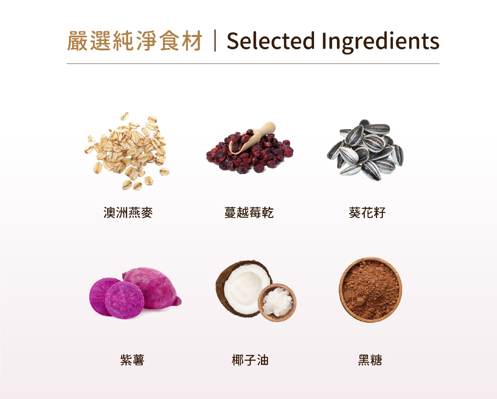 嚴選澳洲全穀燕麥、美國蔓越莓乾及美味堅果