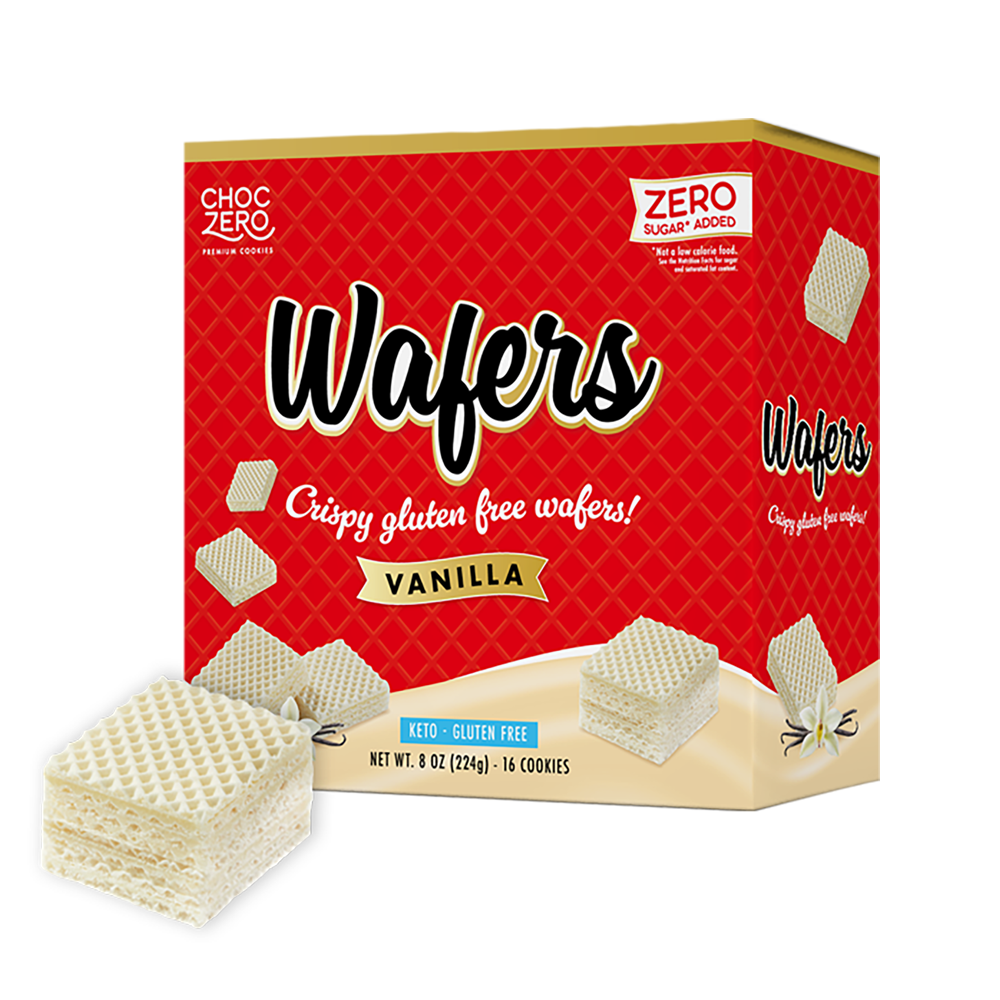 Choczero 無麩質低碳雲尼拿威化餅 #無添加糖 224g -16塊威化餅