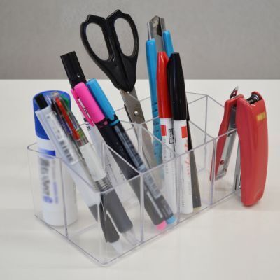 分隔小物收納盒/透明 10×8.2×17cm