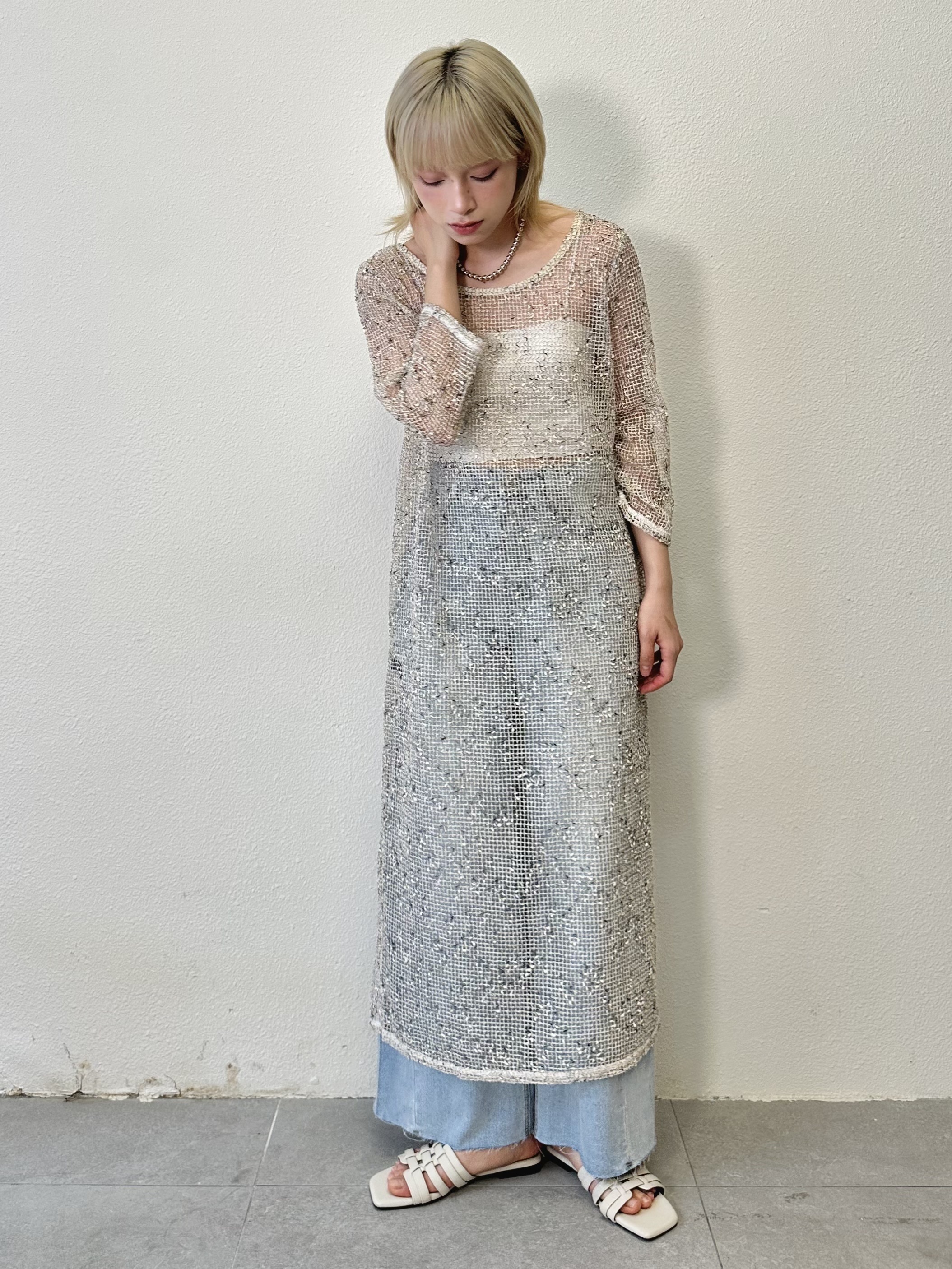 特殊布料～粒粒網長款防曬罩衫 - OP52756