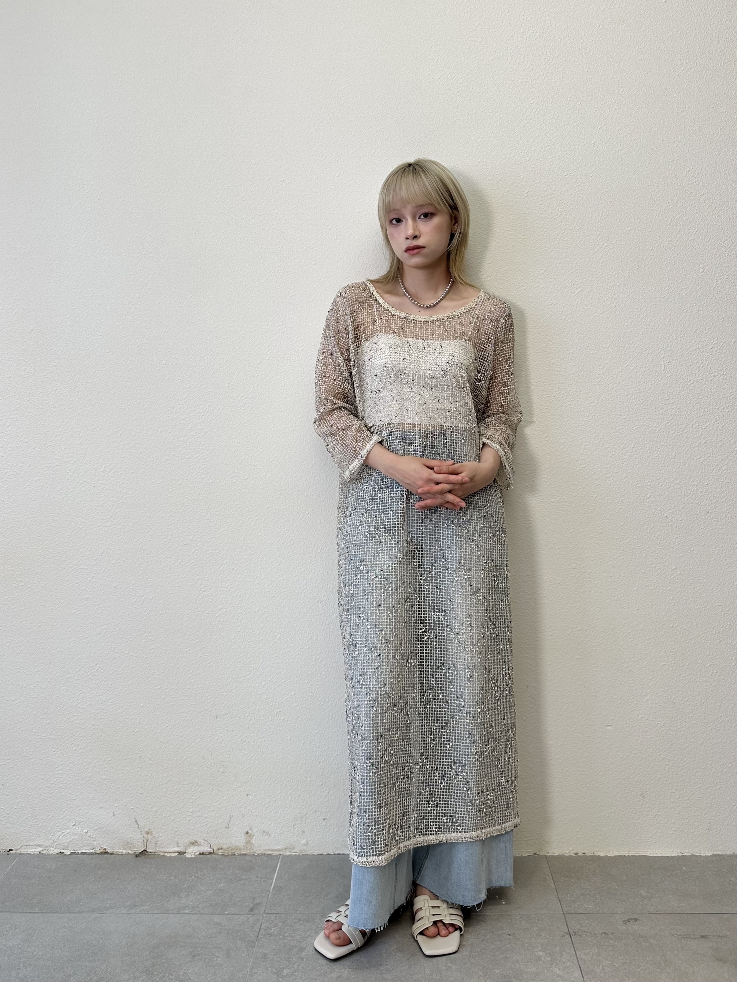 特殊布料～粒粒網長款防曬罩衫 - OP52756