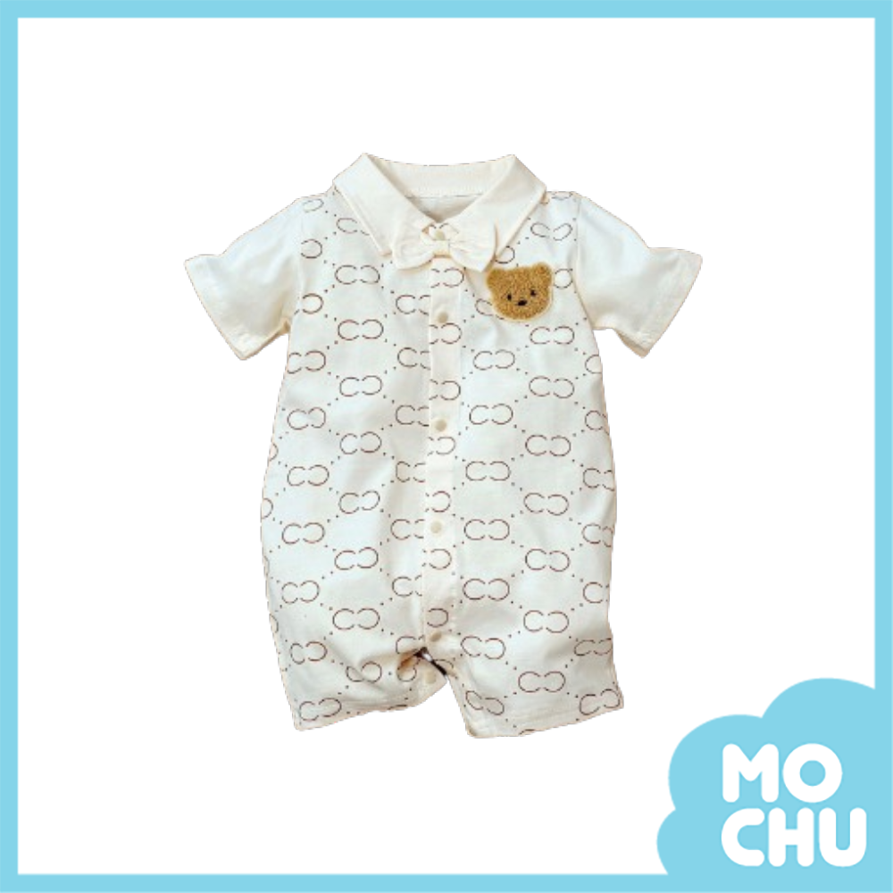 8字花小熊頭短袖連身衣