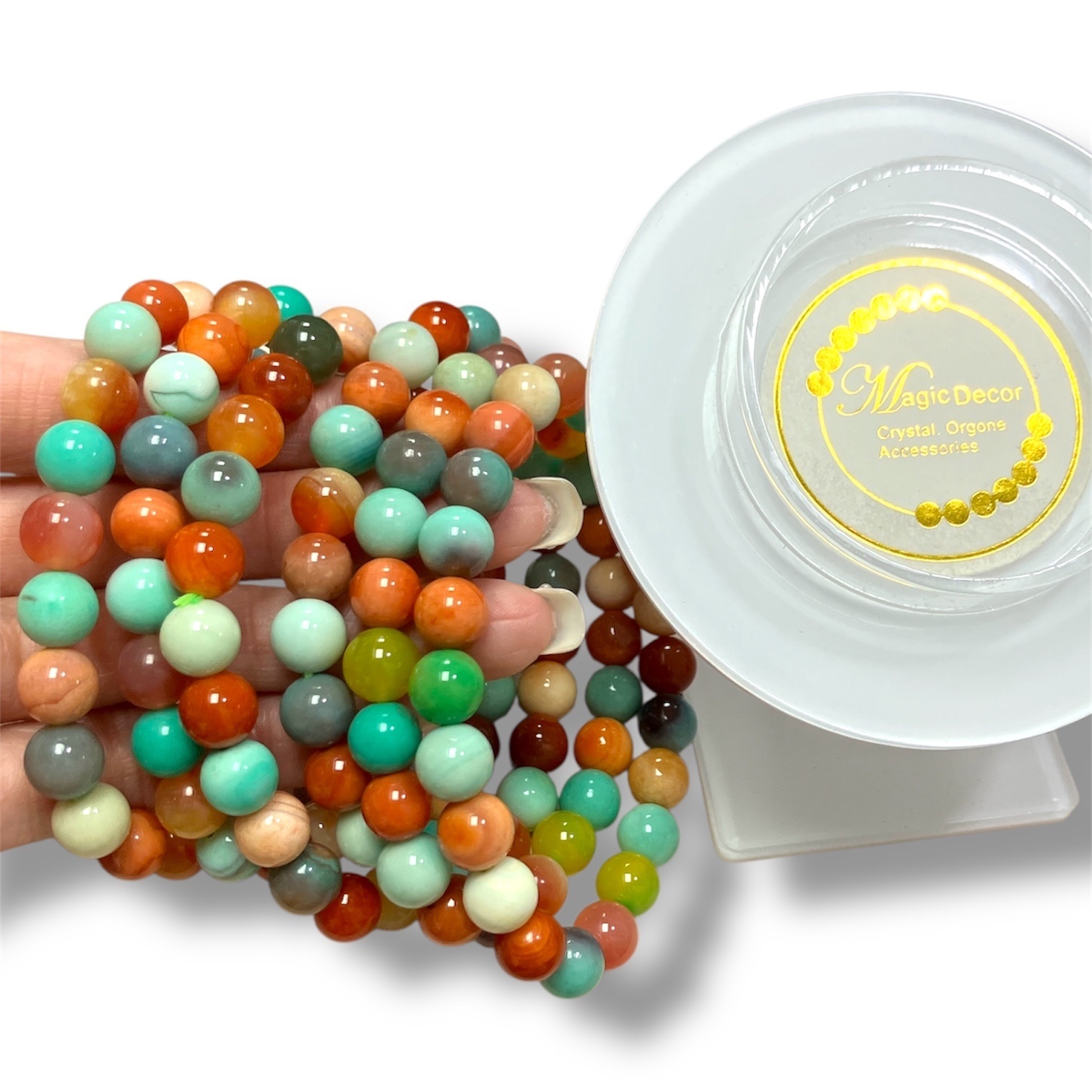 250703 - A62 8mm+敦煌彩瑪瑙手串