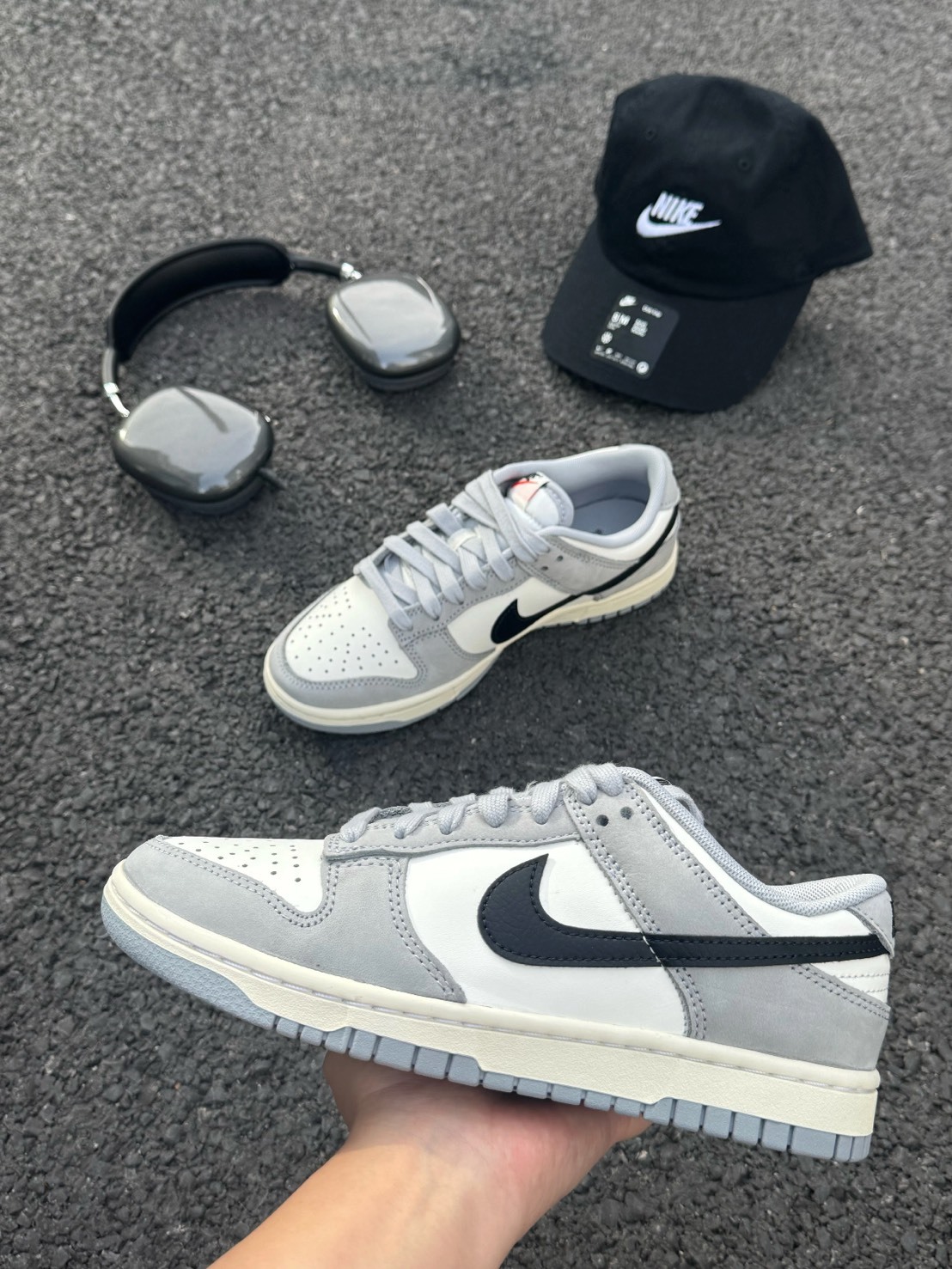 Nike Dunk Low 煙灰 麂皮 黑勾