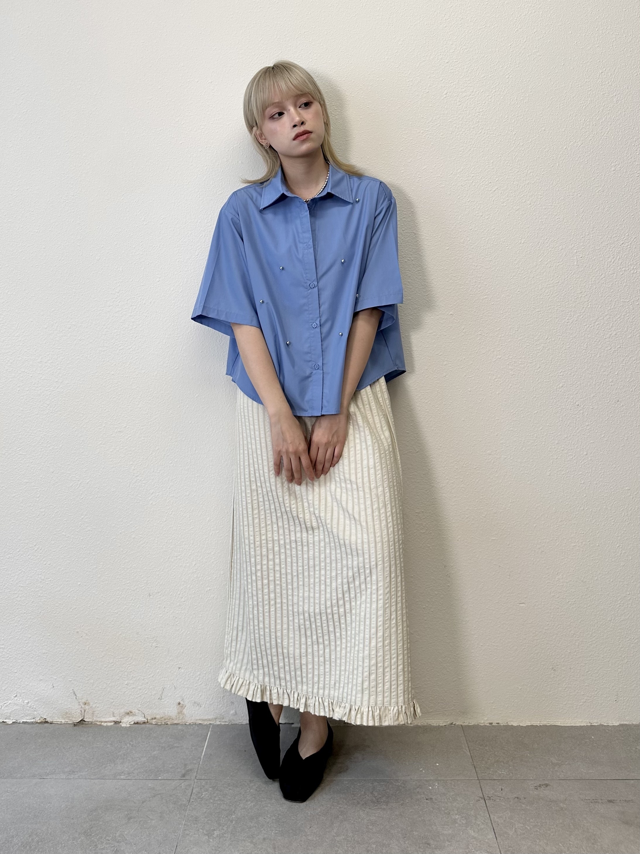 造型感釘珠珠恤衫 - BL52717