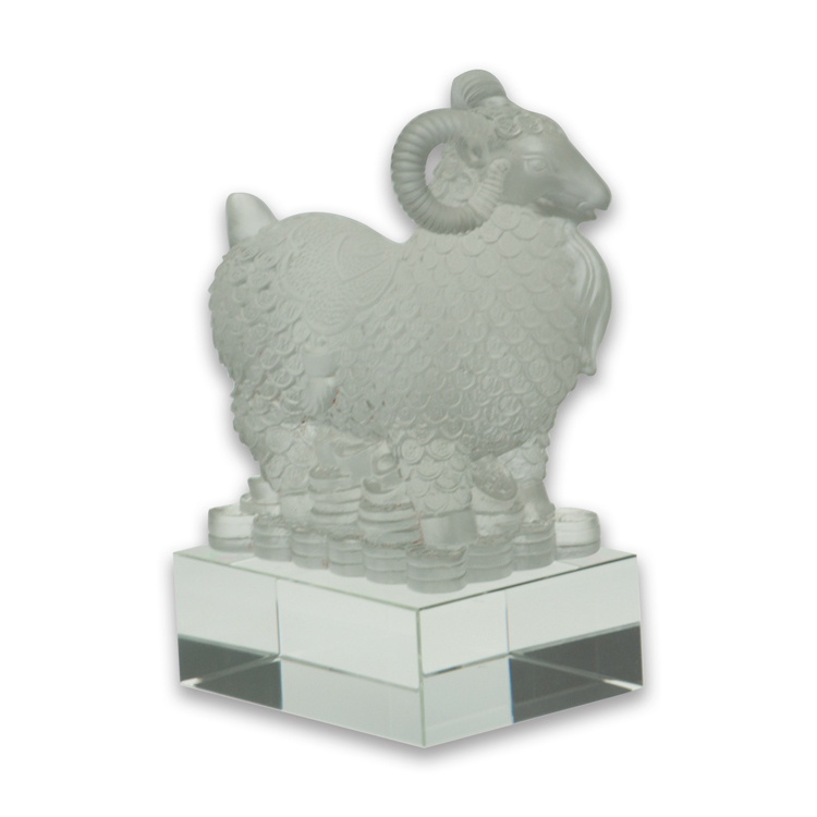 鹿港窯 居家開運 琉璃珍藏 招財羊_錢幣羊S 擺飾