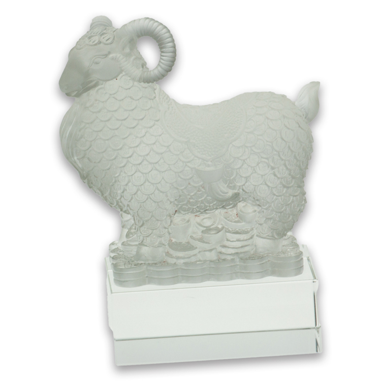 鹿港窯 居家開運 琉璃珍藏 招財羊_錢幣羊S 擺飾