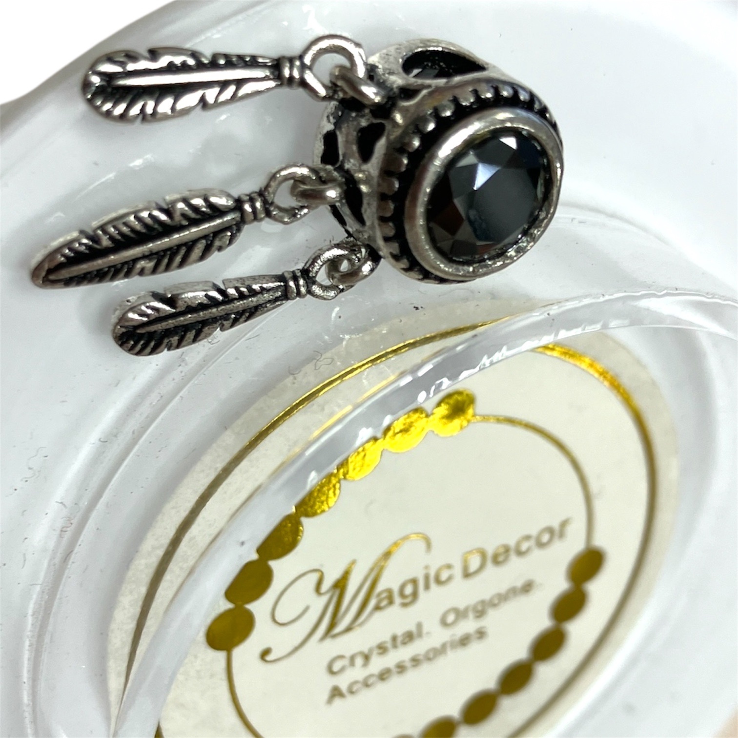 250703 - A89 黑尖晶捕夢網五芒星銀色隔珠1粒