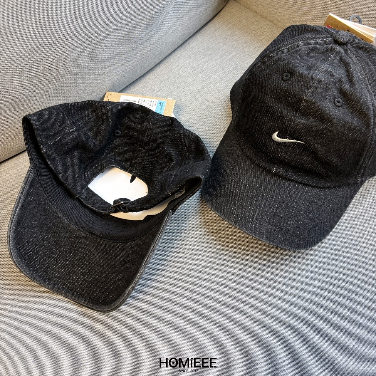 Nike Club Denim Cap 老帽 棒球帽 刺繡 水洗 黑色 牛仔藍 [HF0383-010]