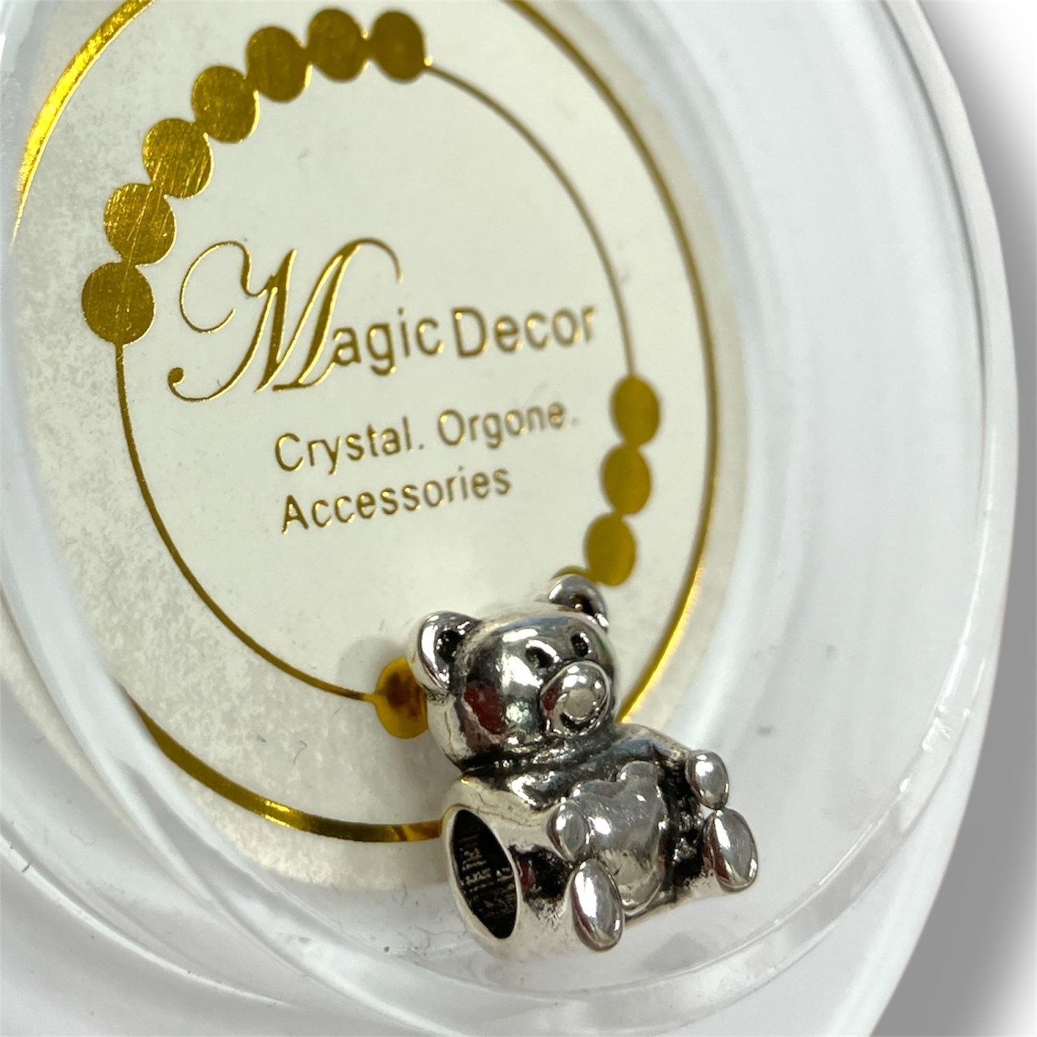 250703 - A90 銀色熊仔立體隔珠1粒