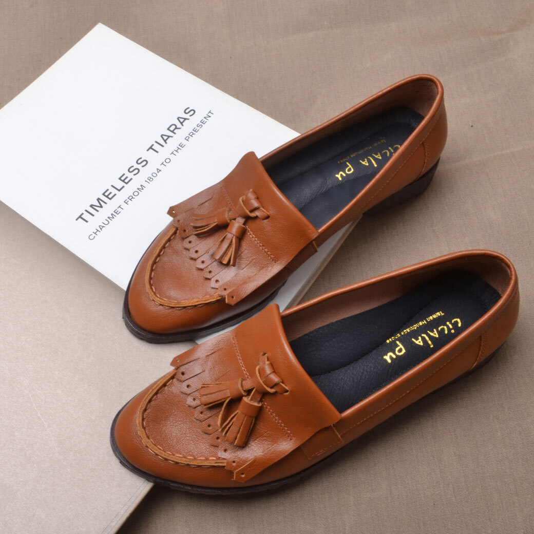 2712 英倫流蘇樂福鞋 Loafers 復古棕咖