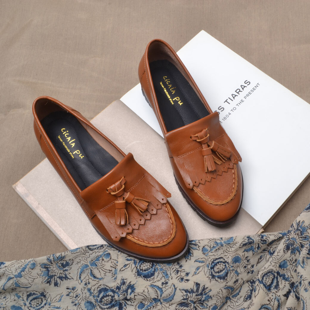 2712 英倫流蘇樂福鞋 Loafers 復古棕咖