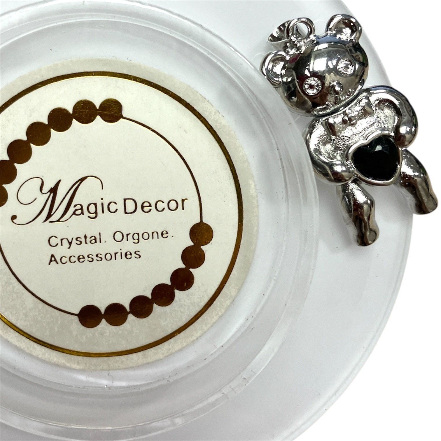 250703 - A98 黑尖晶靈動熊仔銀色吊咀1粒