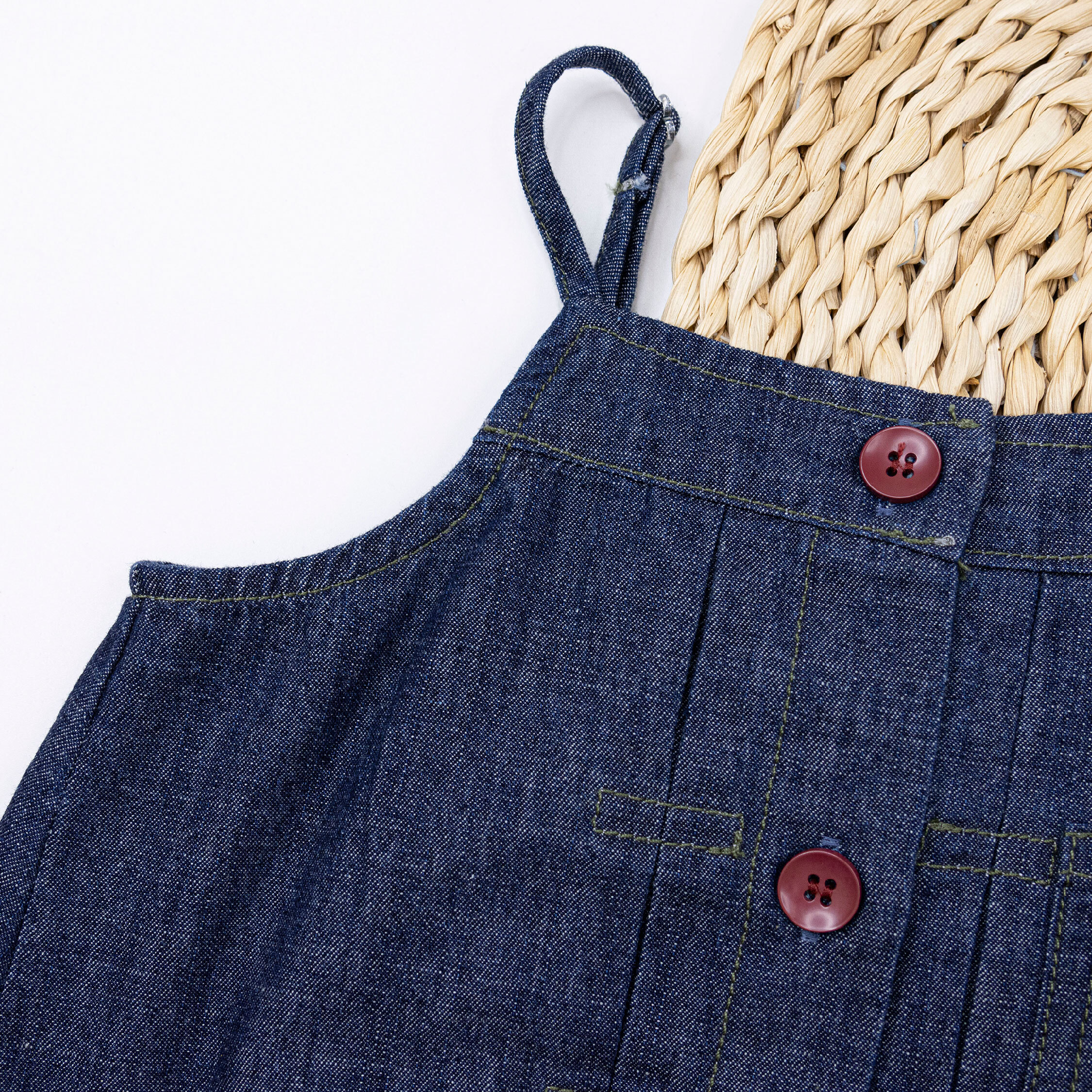 【H50760】個性鈕釦設計牛仔套裝