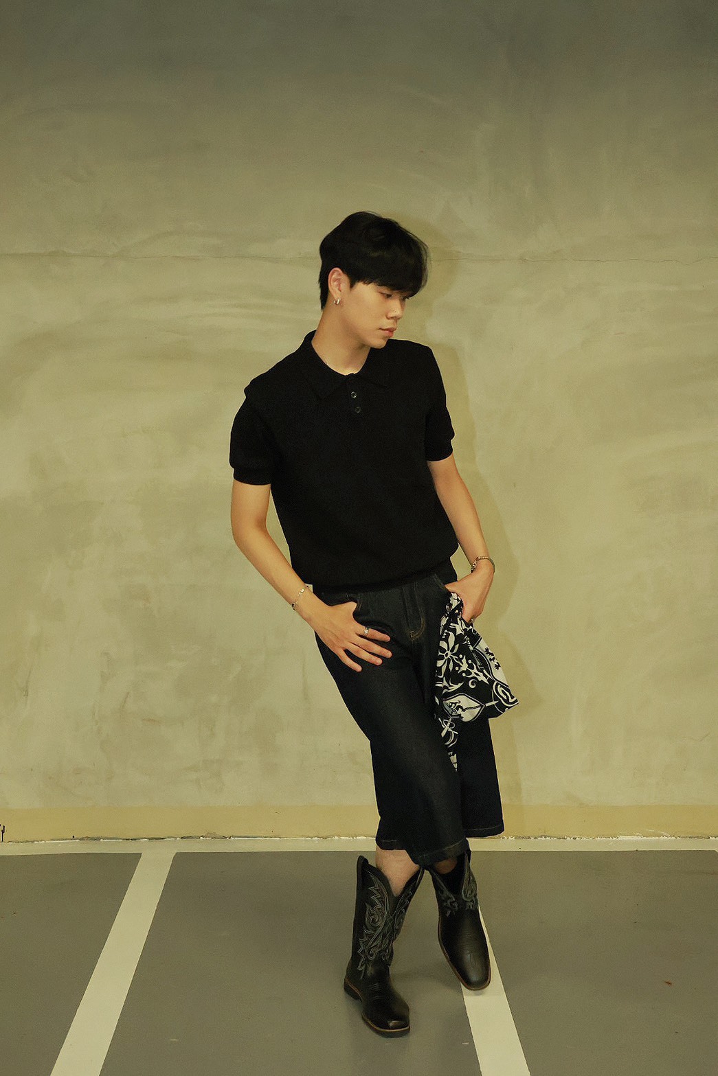 針織 POLO 親膚 不悶熱 微落肩 寬鬆版型 #短袖