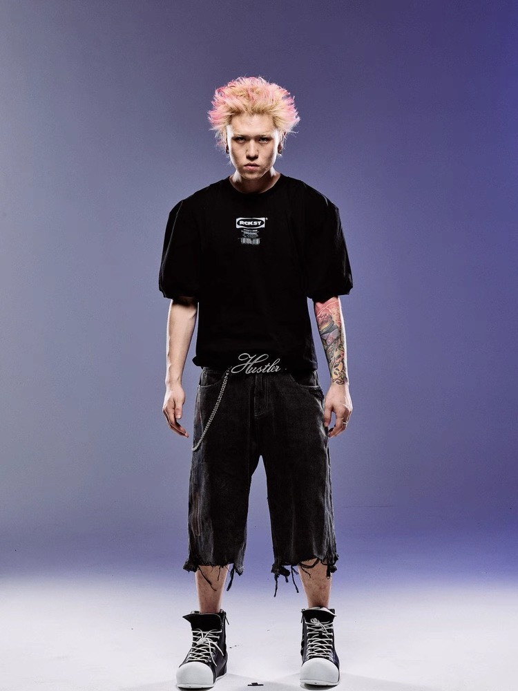 ROCKSTA GHETTO SOLID 水洗獵槍  鉚釘牛仔短褲