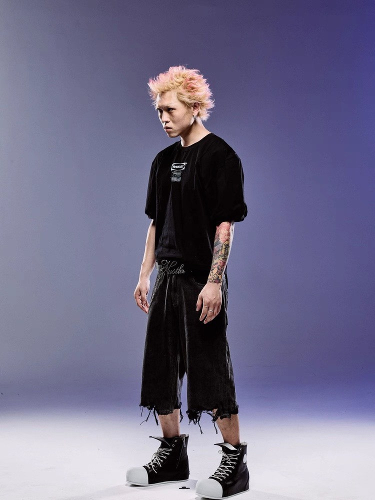 ROCKSTA GHETTO SOLID 水洗獵槍  鉚釘牛仔短褲