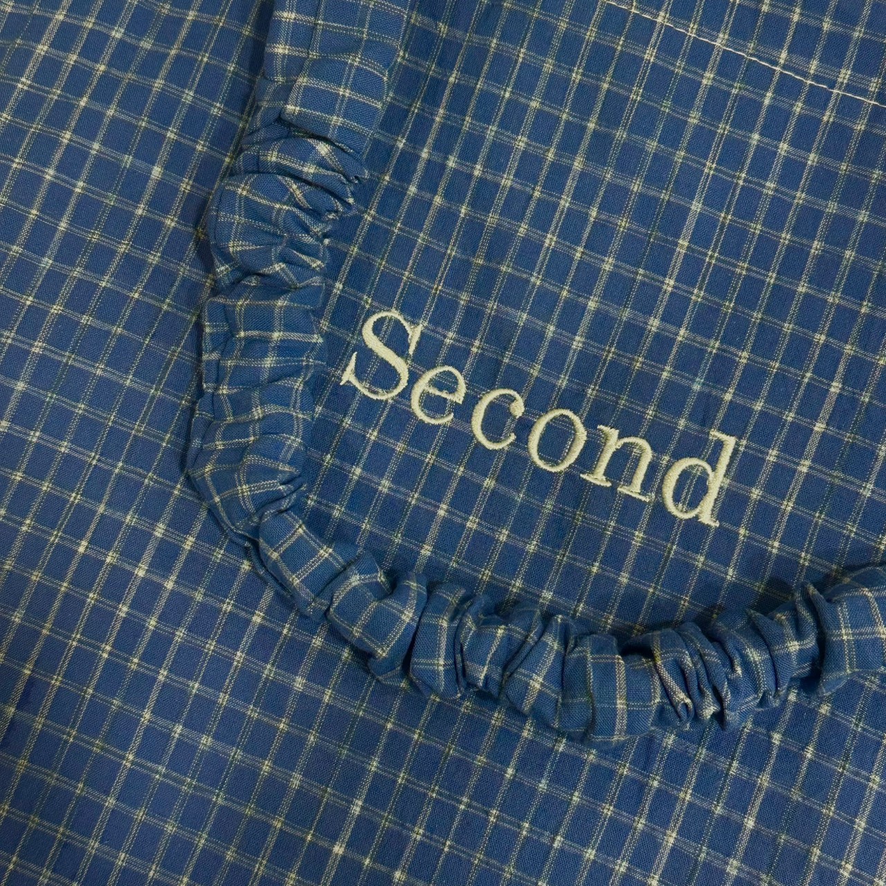 Second藍色格紋單肩包