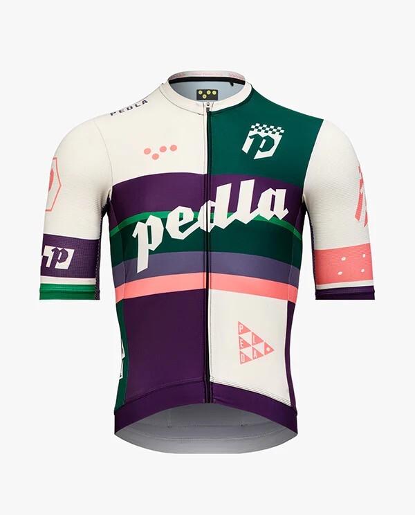 Pedla 男款車衣 Heritage Classic LS Jersey /Multi 白藍綠