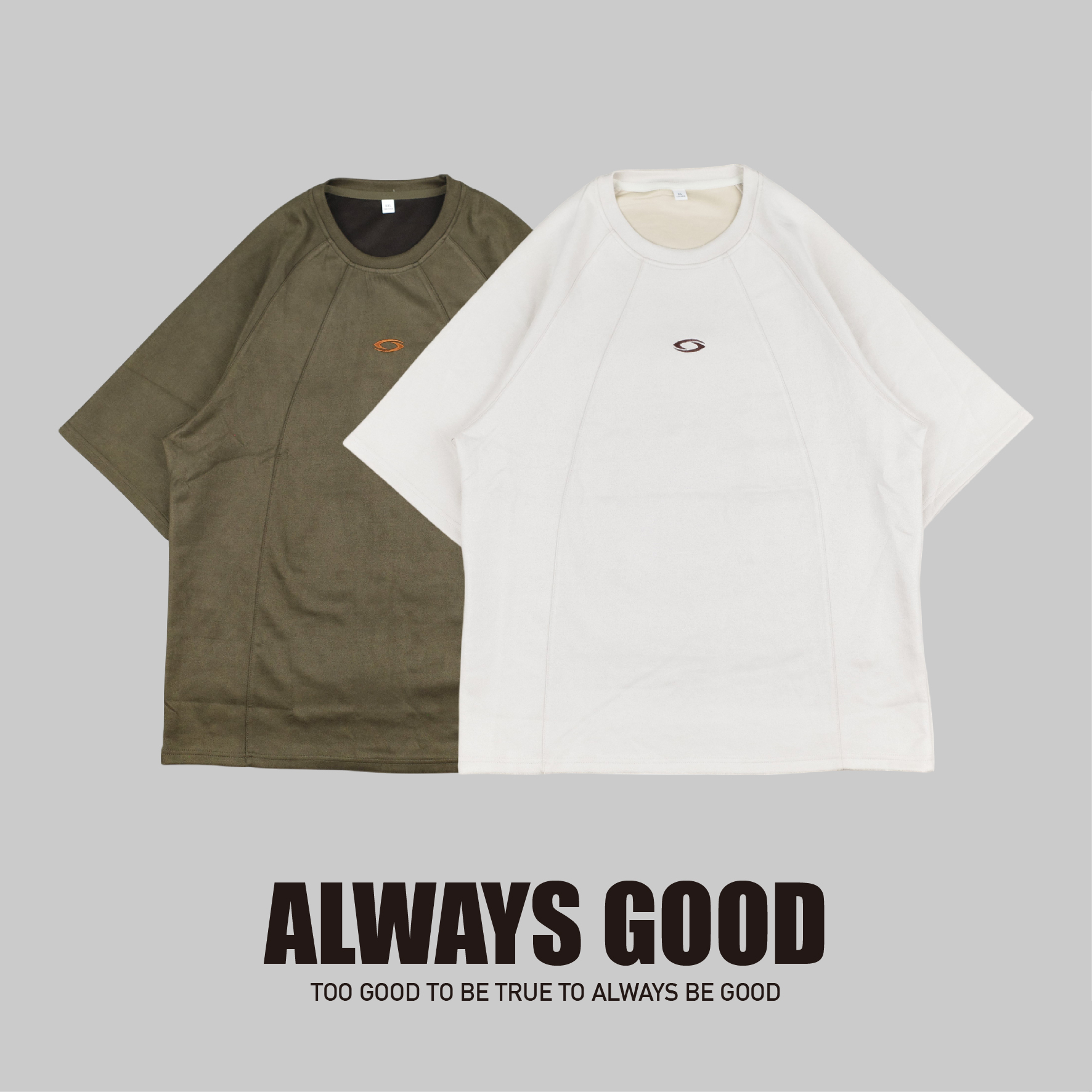 『Always_Good』立體 拼接 麂皮絨 刺繡 短T