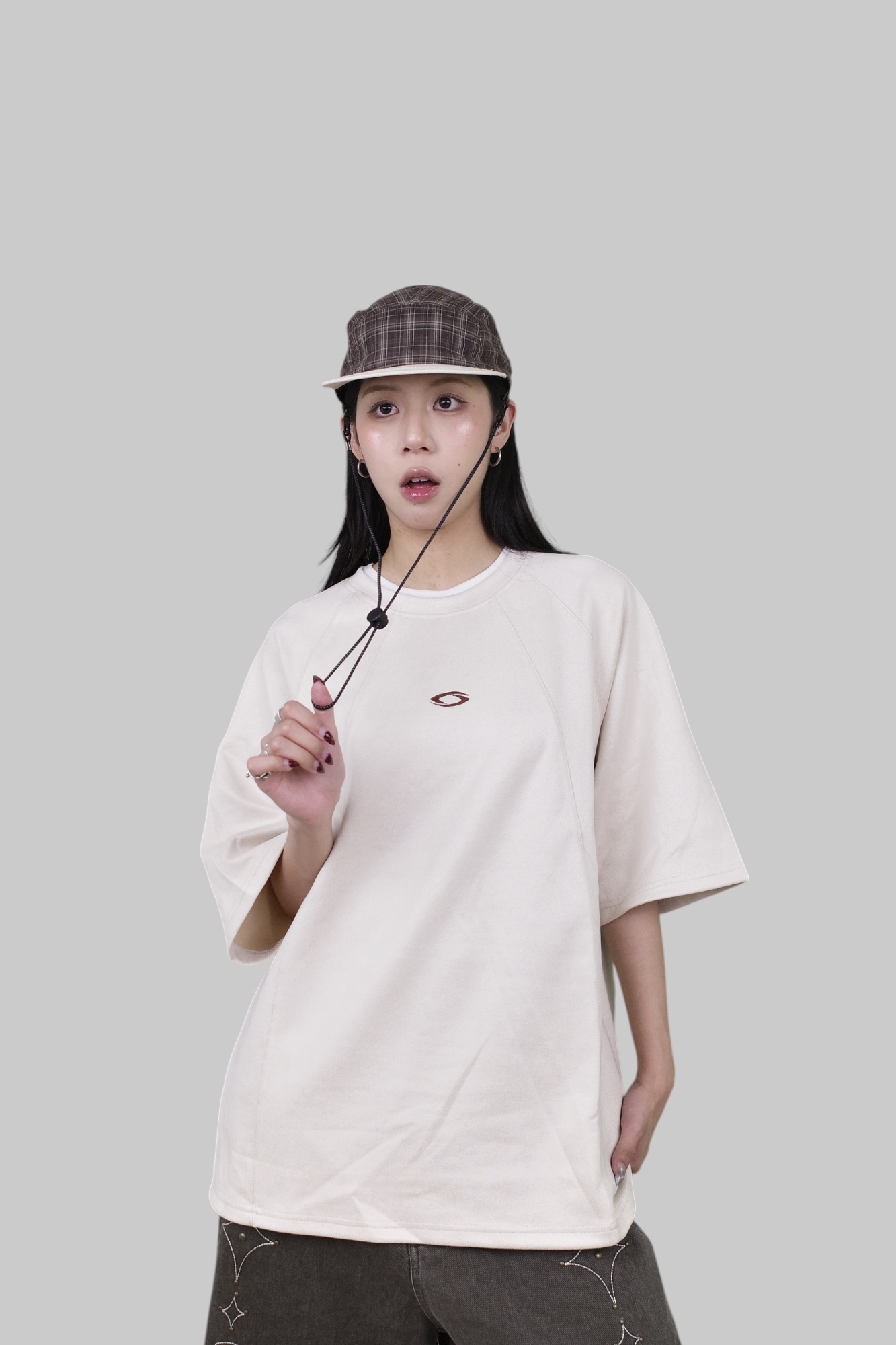 『Always_Good』立體 拼接 麂皮絨 刺繡 短T