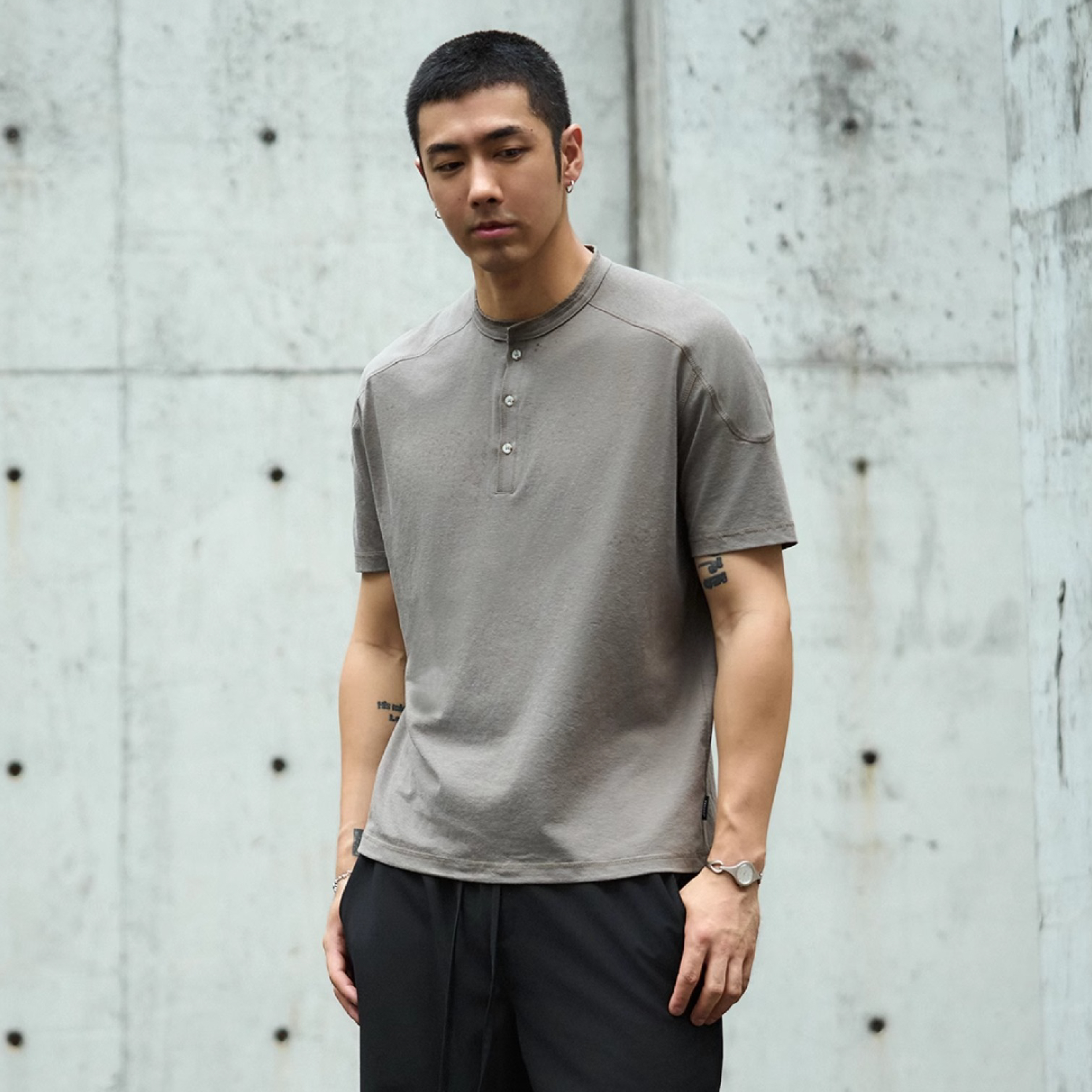 TANOXI Hemp Solona Henley Tee 涼感 亨利領短Tee [TNX-BOXY66]