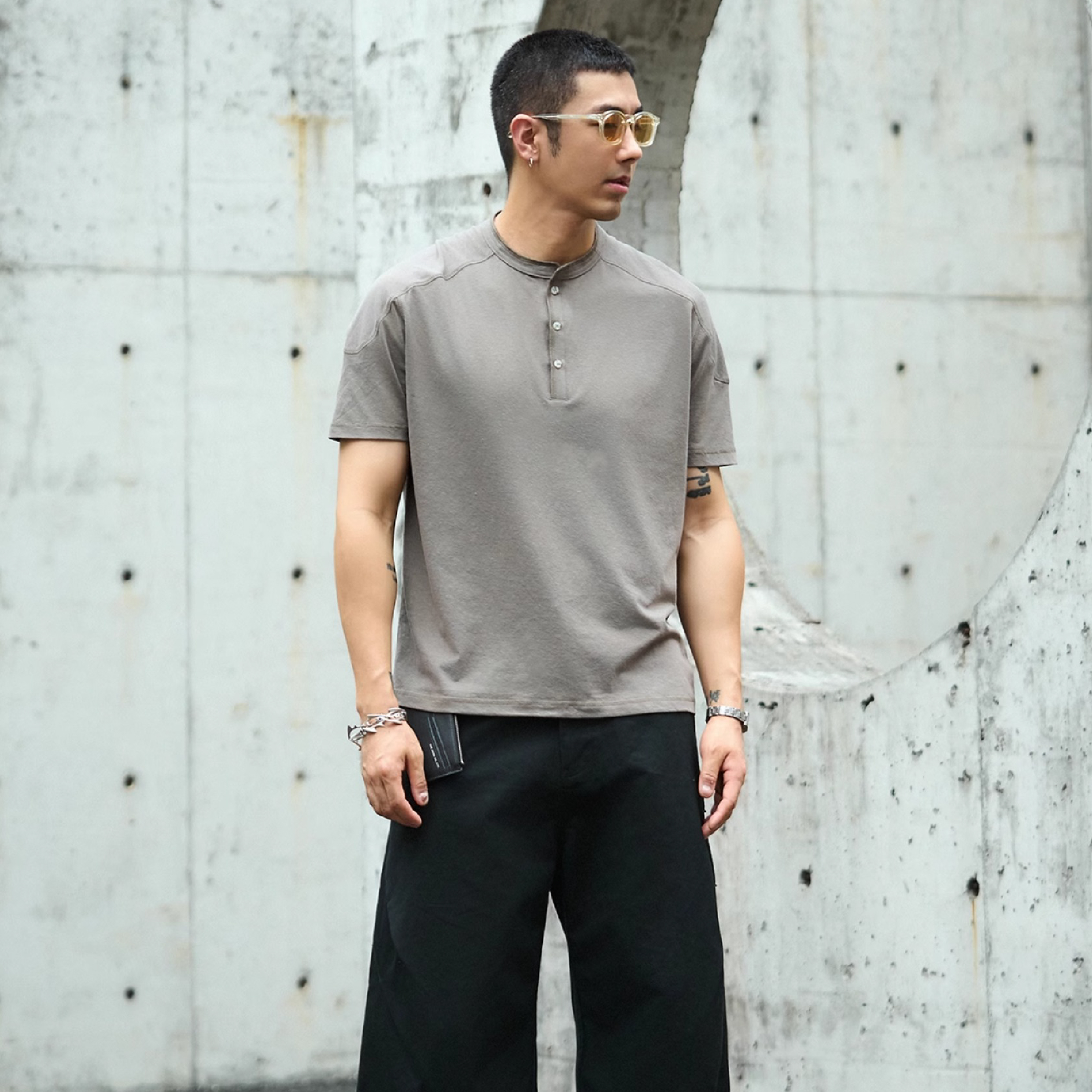 TANOXI Hemp Solona Henley Tee 涼感 亨利領短Tee [TNX-BOXY66]