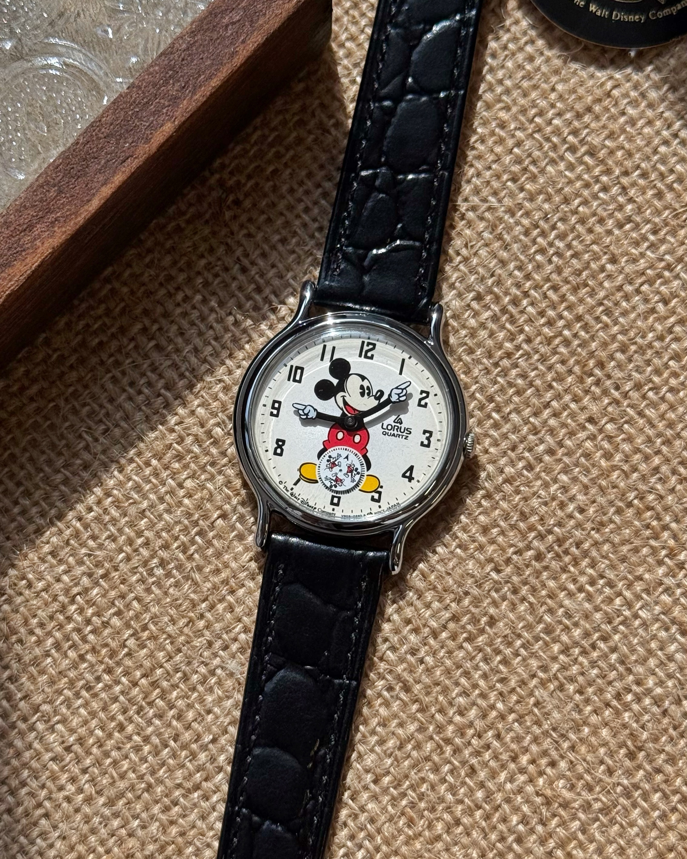 LORUS x DISNEY Mickey Mouse 1988年 60周年 米奇老鼠 皮帶錶