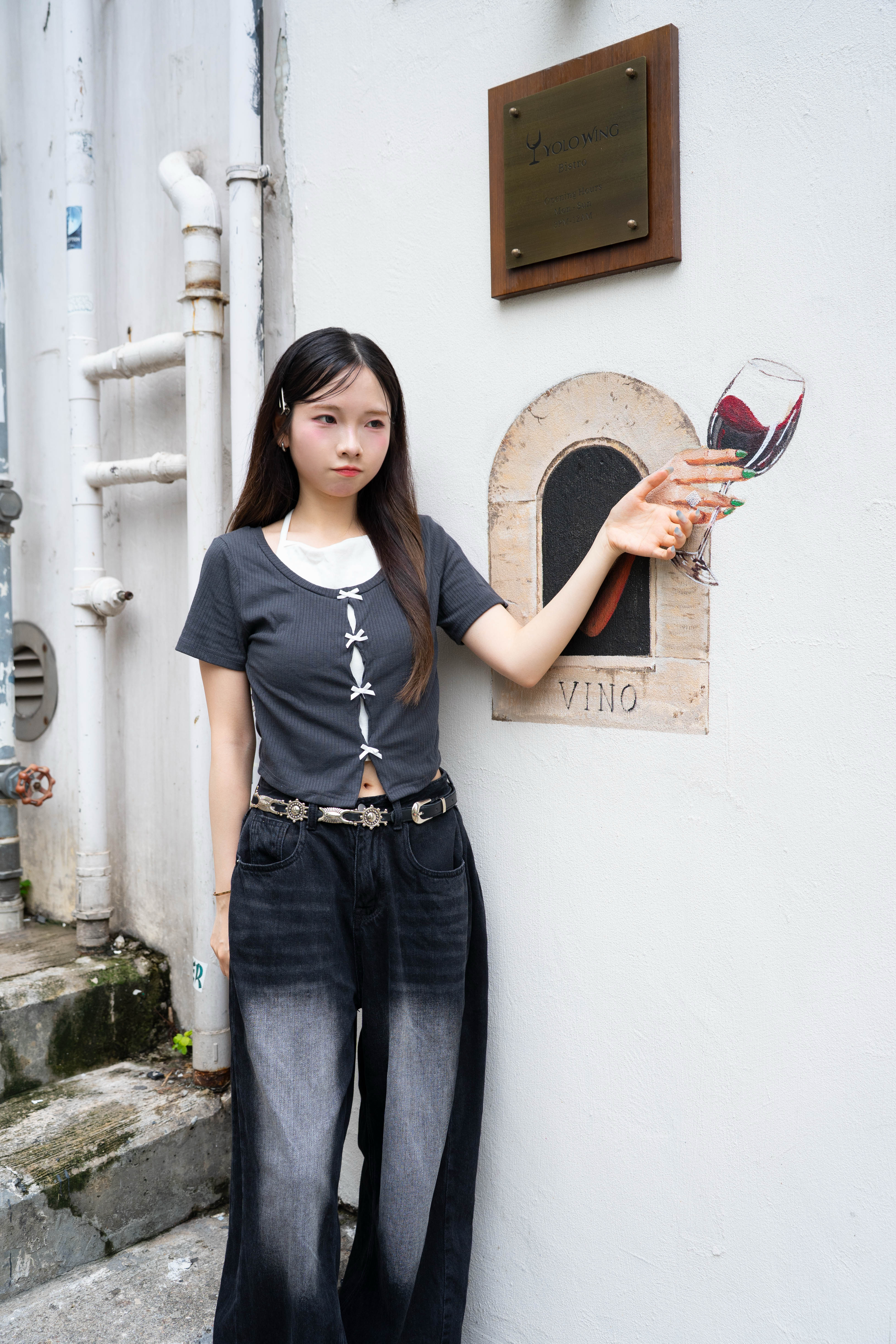 Fifty Ribbon Short-Sleeved Set