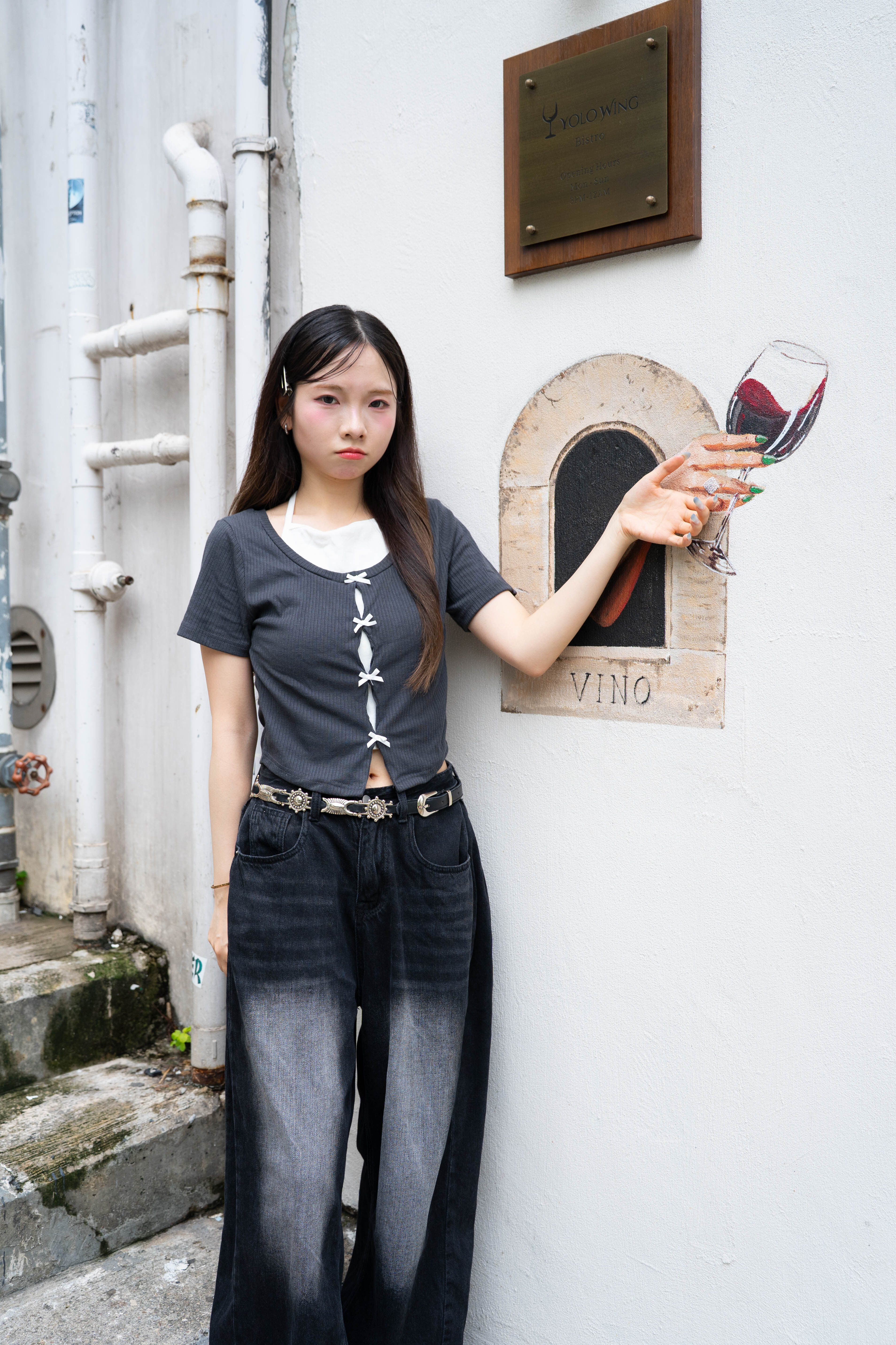 Fifty Ribbon Short-Sleeved Set