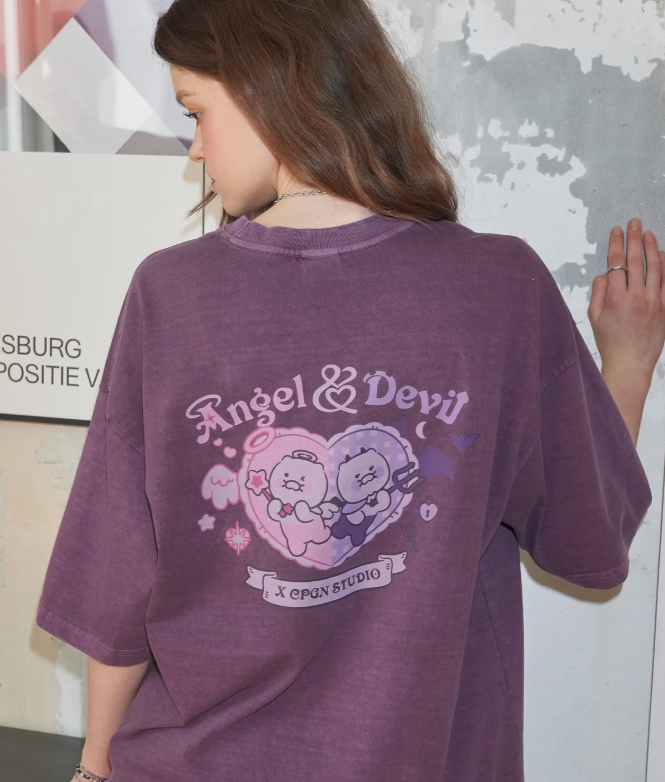 CPGN STUDIO / [CPGN x Kakao Friends] Angel &Devil short T-shirt /purple / JUL25