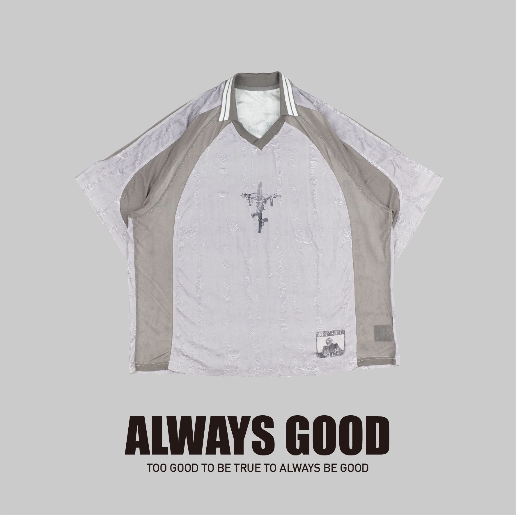 『Always_Good』復古 做舊 刷破 印花 球衣
