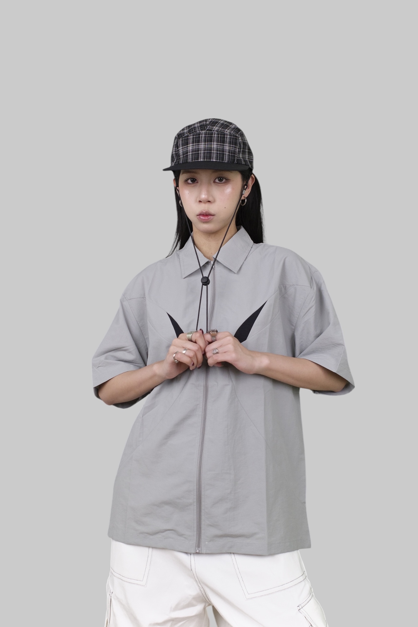 『Always_Good』撞色 拼接 解構 機能 短袖襯衫