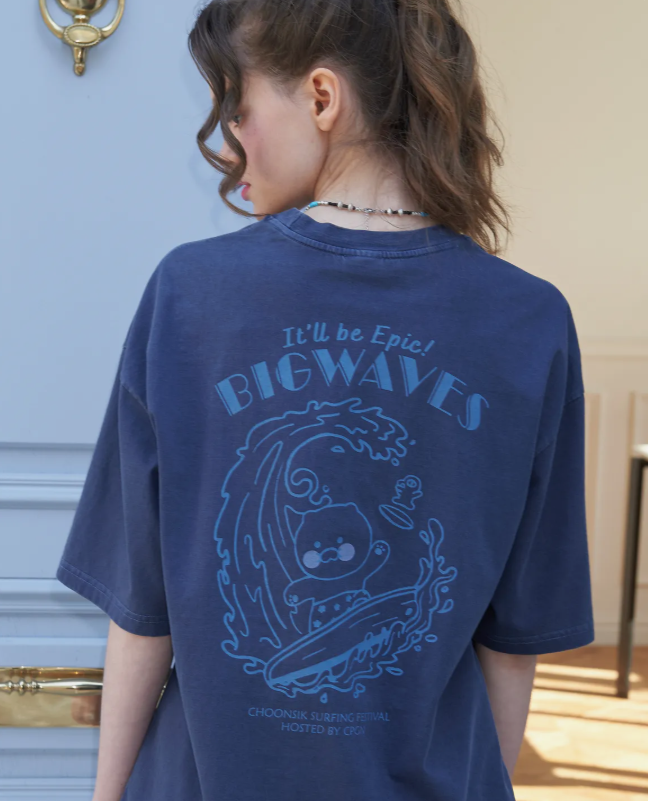 CPGN STUDIO /[CPGN x Kakao Friends] Surfer Spring Pigment short T-shirt / blue / JUL25