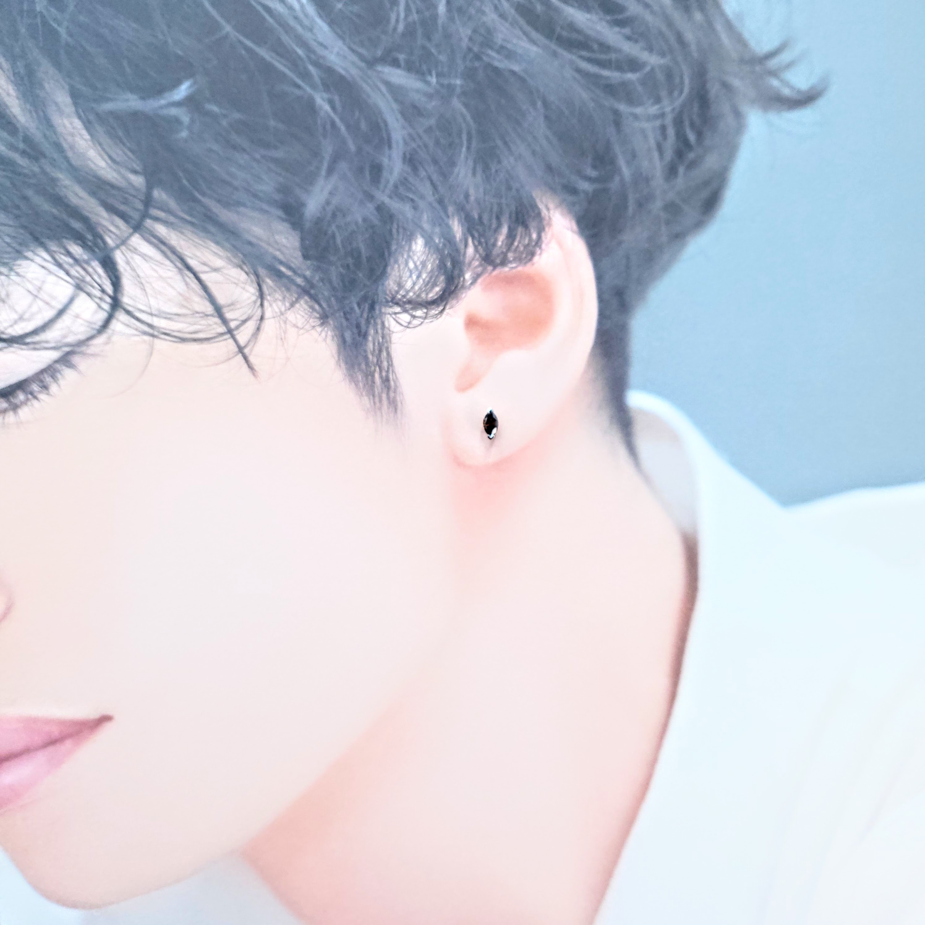 18K White Gold 0.29ct Fancy Brown Marquise Cut Diamond Single Earring