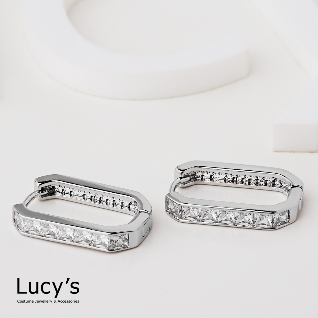 閃亮U型 易扣耳環 (二色) (121049/121050)