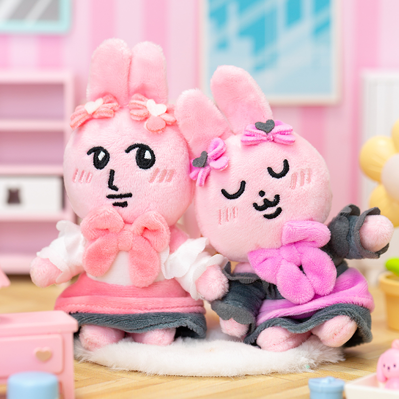粉紅兔子魔法少女絨毛公仔吊飾 [共2款可選擇]