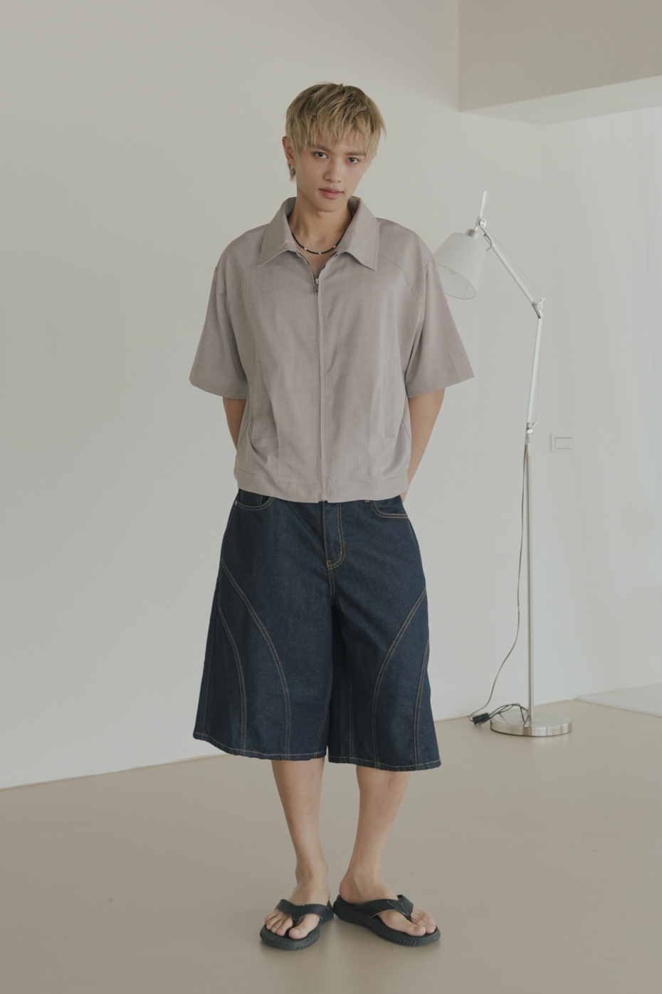 Seasonal Pintuck Short Sleeve Jacket #上衣