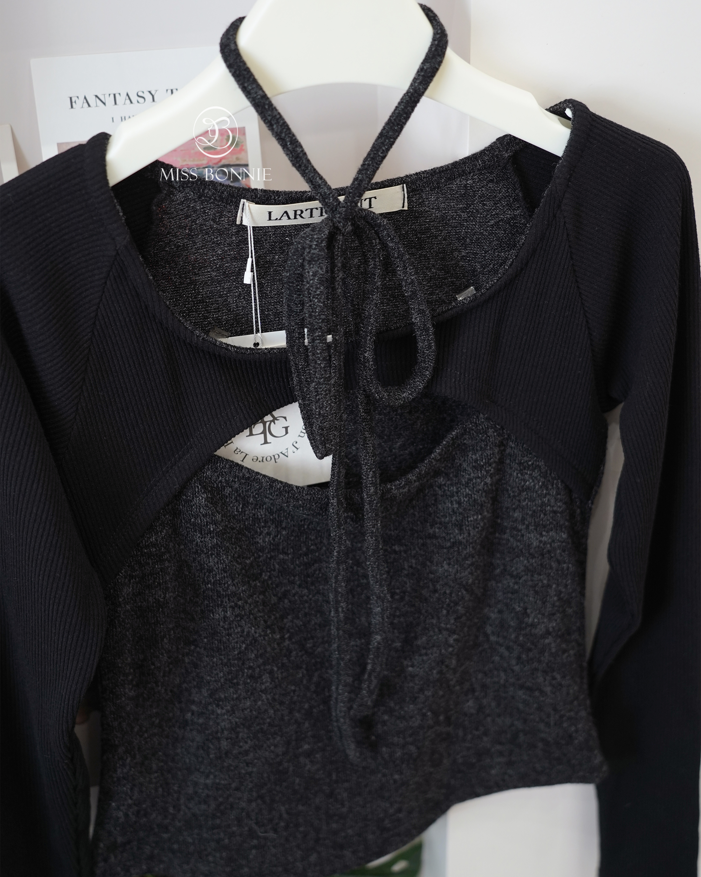 LARTIGENT設計感繞肩綁帶上衣