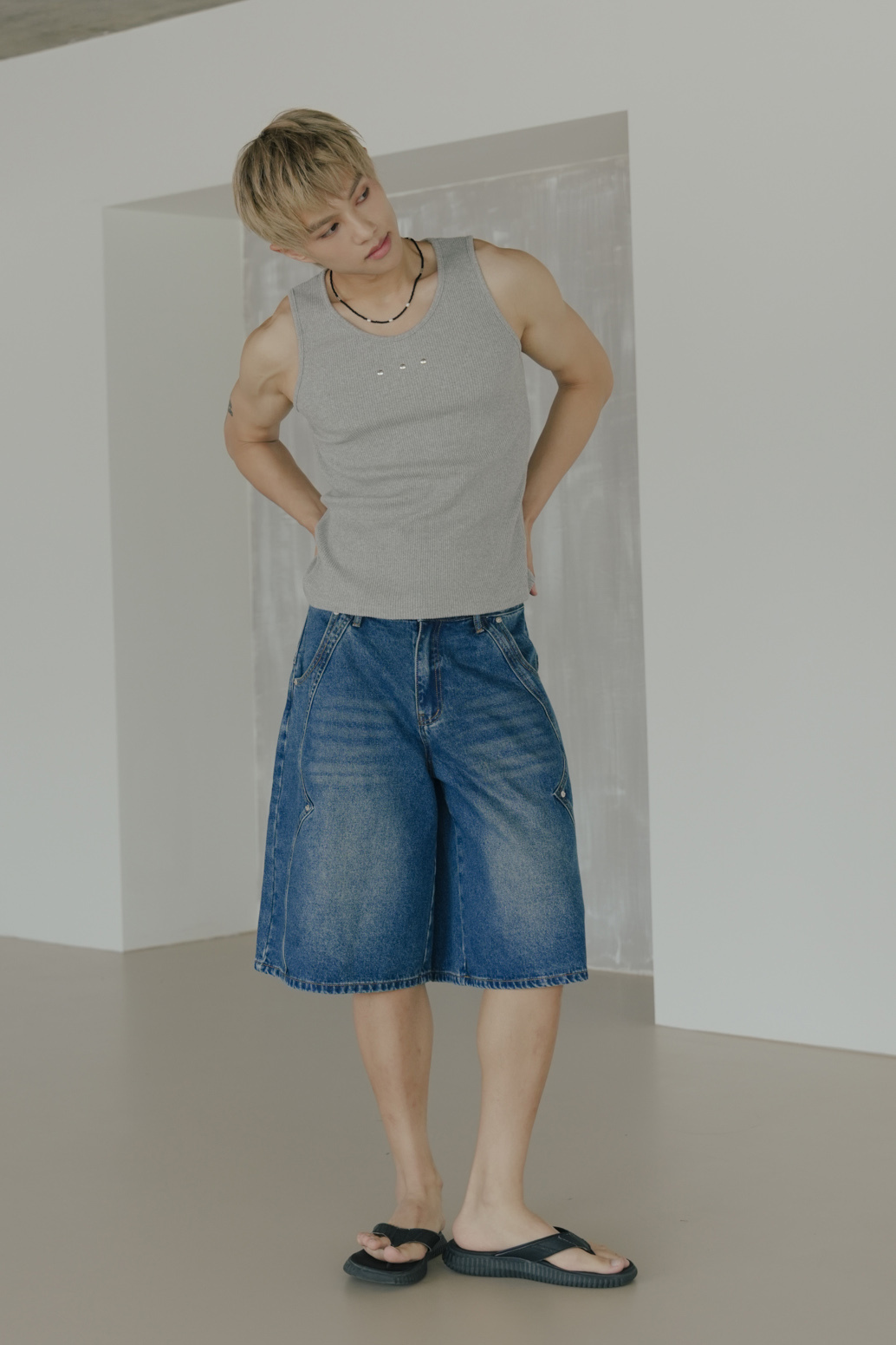 Studded Ribbed Tank Top #背心