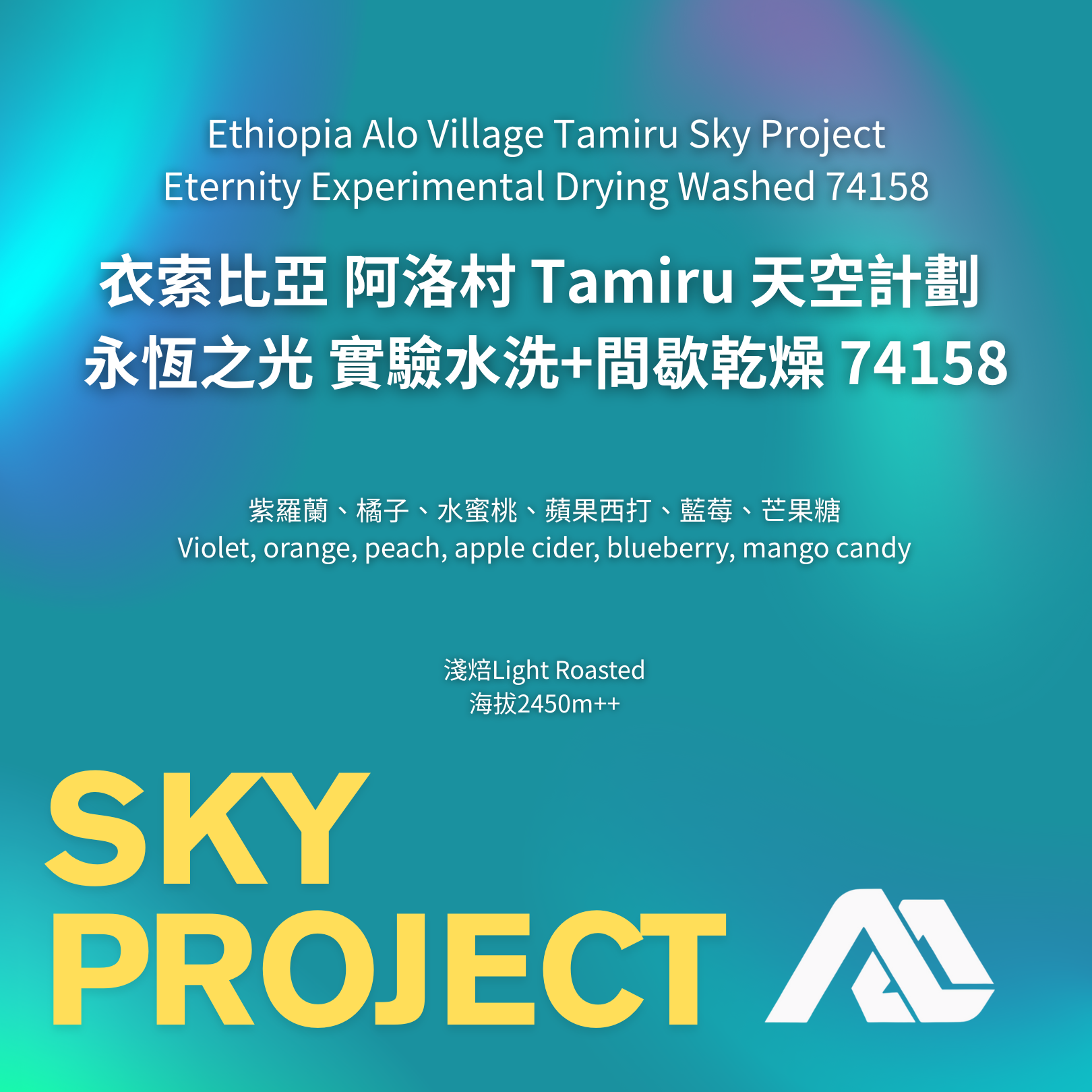 衣索比亞 ALO Tamiru 天空計劃 永恆之光 實驗水洗+間歇乾燥 74158 淺焙 咖啡豆