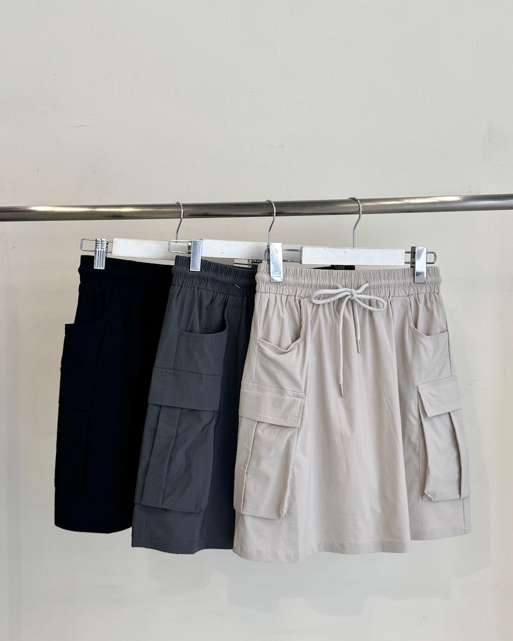 夏季包色款輕薄工裝風短裙-5879