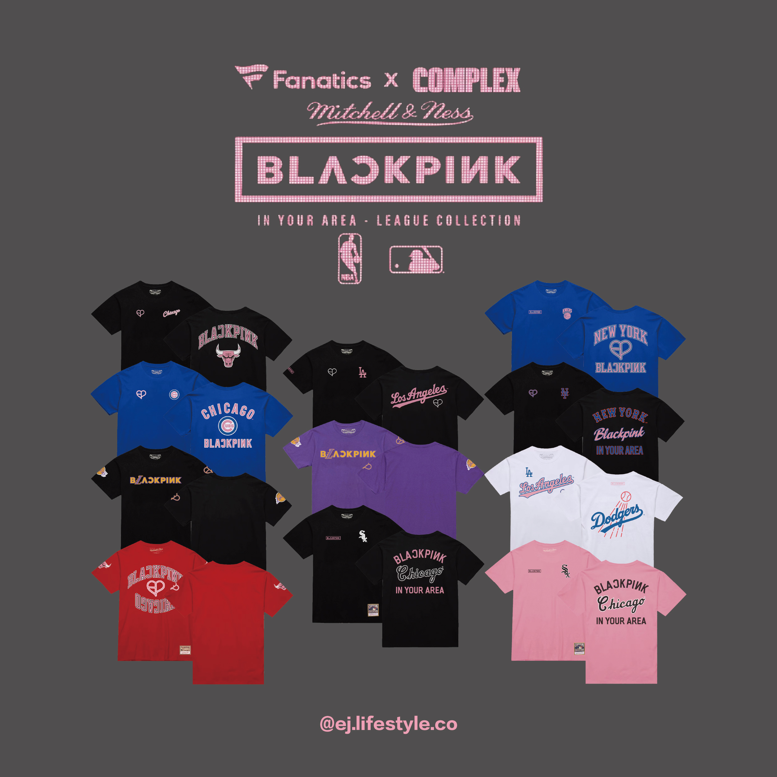 BLACKPINK X M&N T-SHIRT 短T 短袖MLB NBA Mitchell & Ness